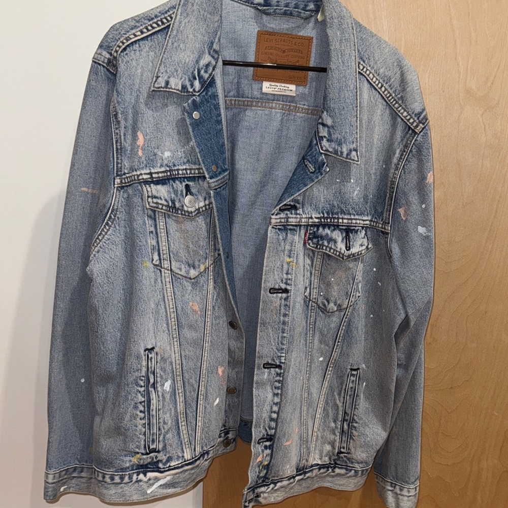 Levi's Blue Denim Jacket with splatter design